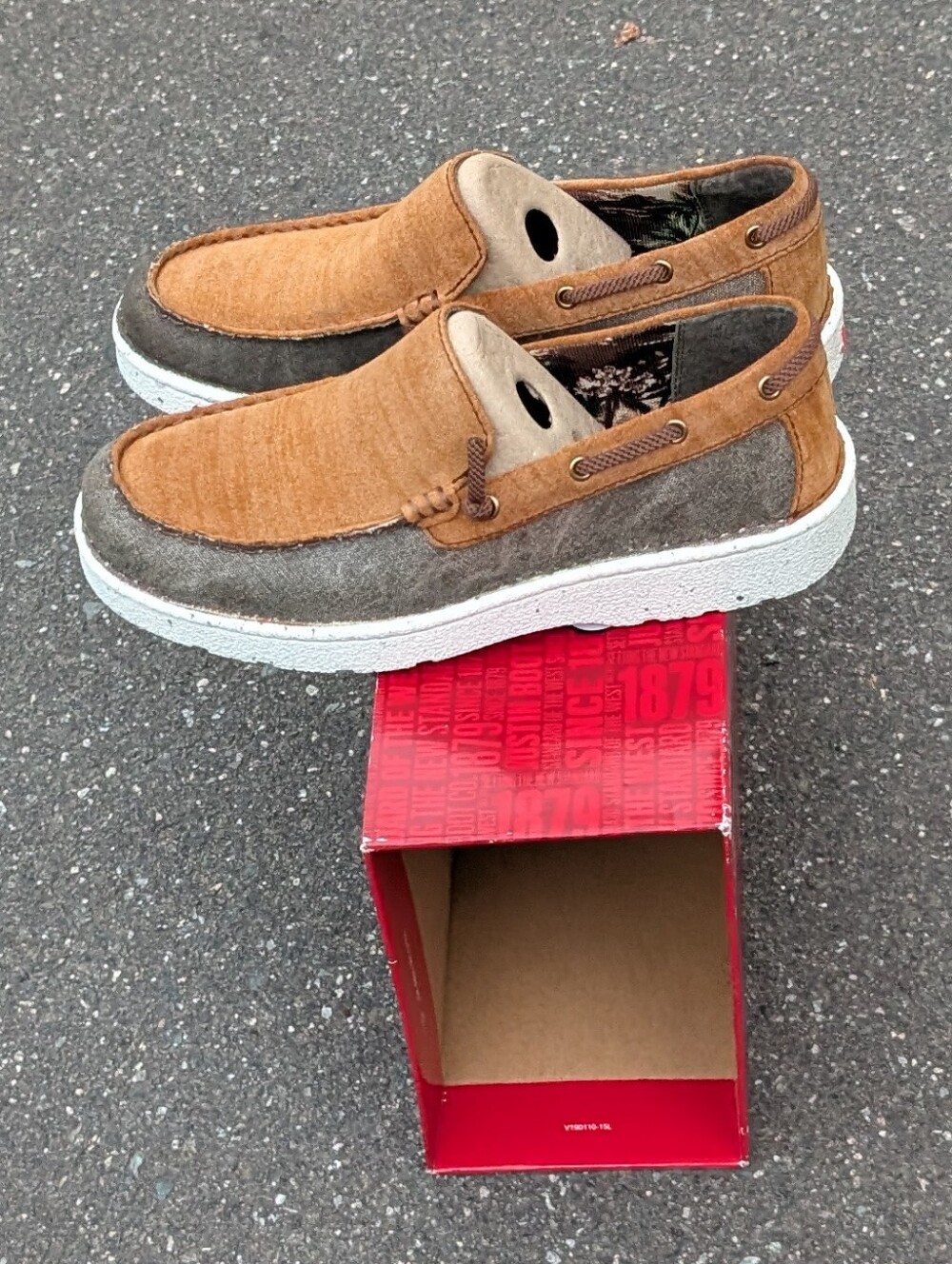 Justin Boots Brown Suede Casual Slip-On Shoes for Men